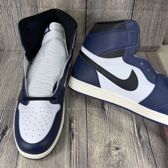 Nike Air Jordan 1 Retro High OG Midnight Navy Blue/White/Black Sz18 DZ5485-401 - Picture 6 of 8